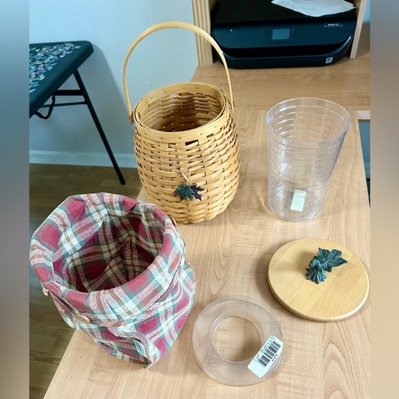 Longaberger October Fields Pumpkin Basket Set Lid/Plaid Liner/protector/tag - Picture 1 of 8